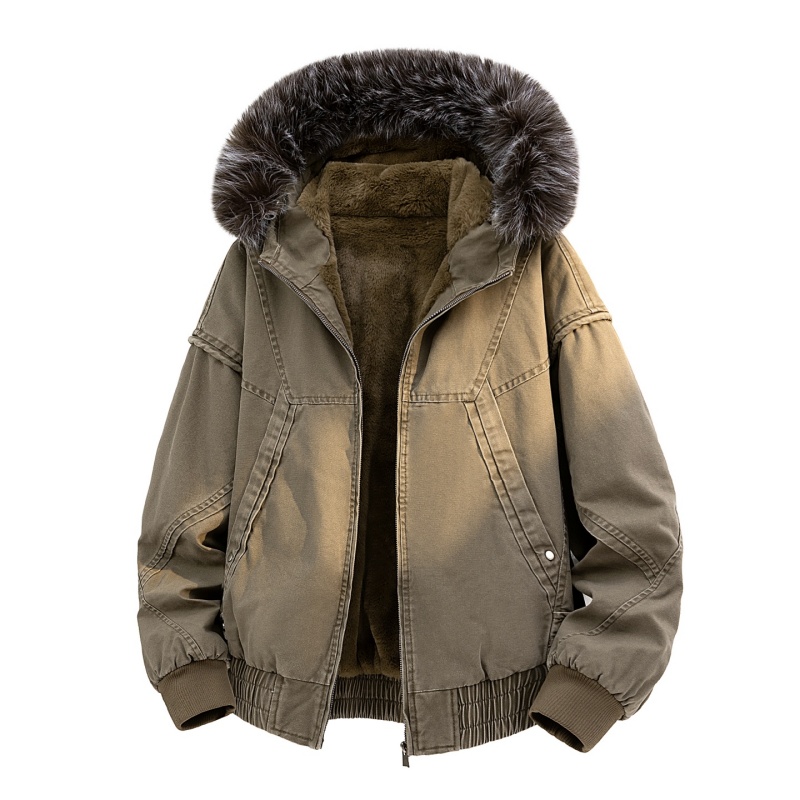 Streetwear Clothing Brands - High-end Fur Collar Hooded Parkas Y2k