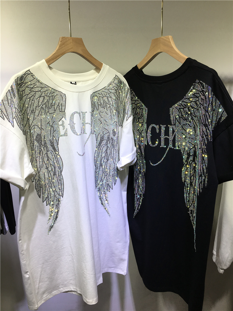 L-4XL Oversize Rhinestone Ange - Streetwear Clothing Brands ulasan dan harga