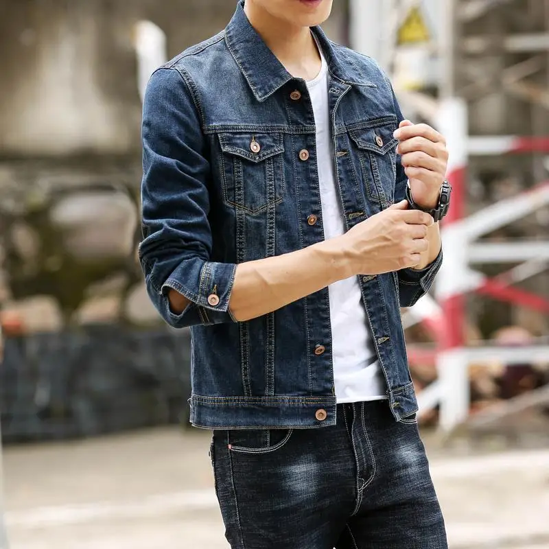 Autumn Lapel Male Jean Coats S - Japanese Brand Streetwear Vintage ulasan dan harga