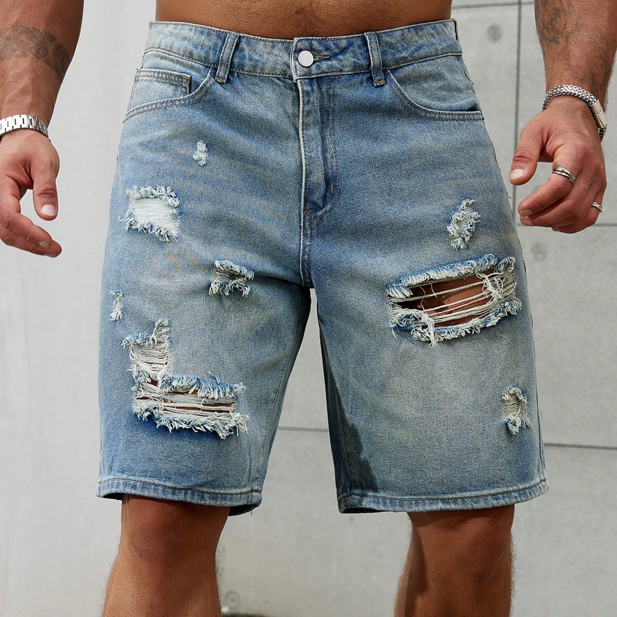 New Fashion Mens Ripped Short  - Streetwear Clothing Brands ulasan dan harga
