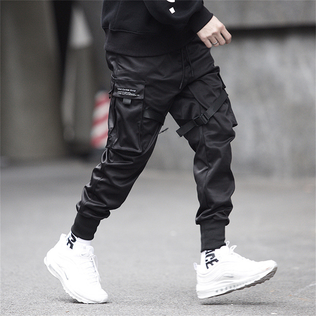 Black Hip Hop Cargo Pants Summ - Streetwear Brand China ulasan dan harga