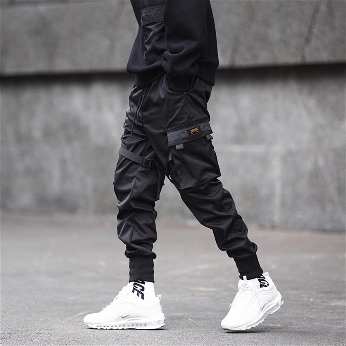 Black Hip Hop Cargo Pants Summ - Streetwear Brand China ulasan dan harga