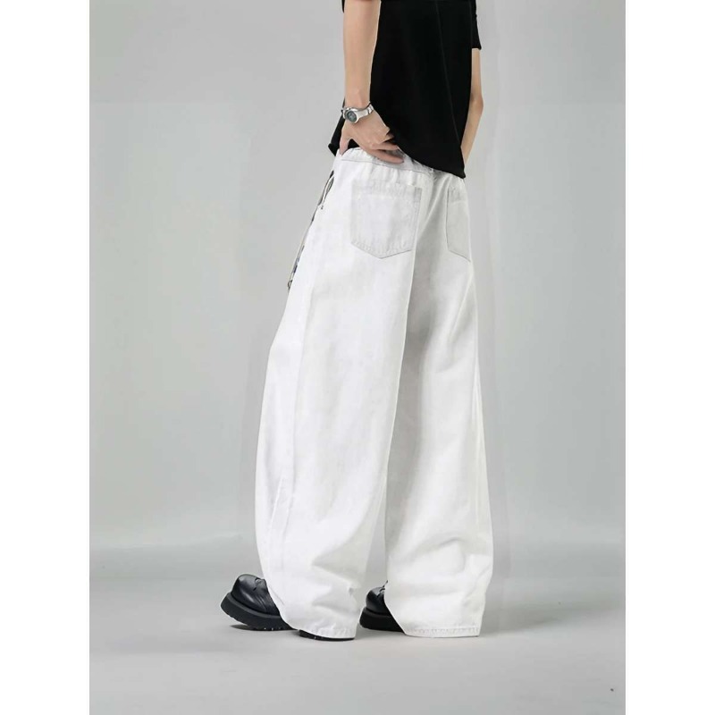 Men's Loose Wide Leg Plaid Pan - Streetwear Brand China ulasan dan harga